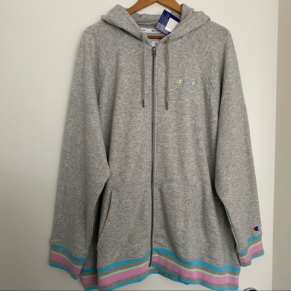 NWT Women’s Champion L/S zip up hoodie SZ 3X Gray